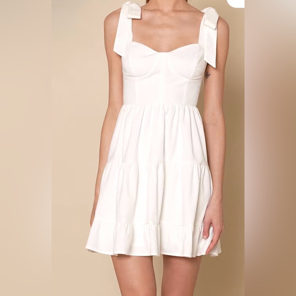 White Sleeveless Tiered Dress